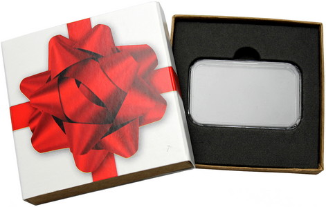SilverTowne Natural Kraft Paper Gift Box with Red Bow Box Sleeve & Capsule - Product Packaging [Add $5.00]
